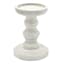 Honeybloom White Painted Distressed Candle Holder, 6"