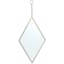Gold Metal Diamond Shaped Hanging Wall Mirror, 10x18