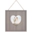Grey Slatted with Heart Opening Hanging Wall Frame, 5"