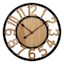 Metal & Wooden Cutout Round Wall Clock, 24"