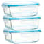 6-Piece Rectangle Glass Food Storage Set with Locking Lids