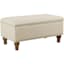 Jasmine Linen Upholstered Storage Ottoman with Nail Heads