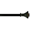 1/2" Black Finish Square Adjustable Curtain Rod, 18-36"