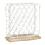 White Iron Chicken Wire Napkin Holder with Mango Wood Base