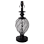 Black Glass Round Table Lamp, 19"