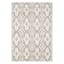 (A463) Raymond Ivory & Dark Grey Moroccan Styled Area Rug, 5x8