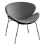 Jagger Chair with Black Metal Legs, Grey