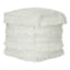 Tan Fringed Outdoor Pouf, 18"