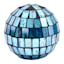 Blue Mosaic Glass Sphere, 3.5"