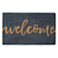 Grey Welcome Script Coir Mat, 18x30