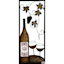 Metal Wine Bottle with Two Glasses Wall Decor, 13x32