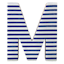 Tiny Dreamers 6" Blue Striped Wood Letter, M