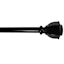 Aria 5/8" Black Finish Urn Style Adjustable Curtain Rod, 28-48"