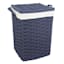 Square Laundry Hamper with Lid & Removable Liner, Navy Blue
