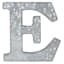 12" Galvanized Metal Monogram Wall Art, E