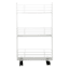 3-Tier Slim Metal Mesh Rolling Storage Cart, White