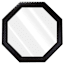 Black Octagon Wall Mirror, 31.5"