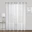 Whittier White Metallic Sheer Grommet Curtain Panel, 63"