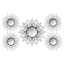 5-Piece Metallic Framed Floral Burst Wall Mirror Set