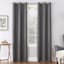 Charcoal Grey Thermal Room Darkening Grommet Curtain Panel, 84"