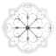 Honeybloom Barbed Quatrefoil Scroll Medallion White Wood Wall Decor, 36"