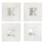 Set of 4 Marble & Brass Monogram Coasters, K