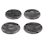 Set of 4 Round Grey Marbled Stoneware Coasters