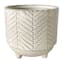 Indoor Brown Washed Footed Ceramic Planter, Medium