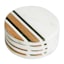 Set of 4 White Marble & Acacia Wood Coasters