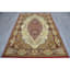 (B33) Ivory & Red Traditional Teardrop Design Accent Rug, 2x4