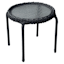 Tempered Glass Top Patio Wicker End Table, Black