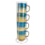 Set of 4 Stacked Blue & Tan Mugs, 14oz