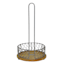 Iron Chicken Wire Paper Towel Holder with Mango Wood Base