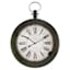 Metal Wood Distressed Finish Compass Round Wall Clock, 24x34