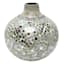 Silver Mosaic Glass Vase, 8"