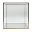 Square Gold-Metal Frame Glass Box, 6"