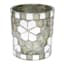 Grey Silver Mosaic Tealight Candle Holder, 3"
