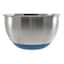 Stainless Steel Mixing Bowl with Blue Non-Skid Base, 3qt