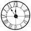 Black Metal Round Wall Clock, 24"