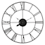 Black Metal Round Wall Clock, 35"