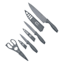 8-Piece Grey Speckled Non-Stick Knife & Sheath Set