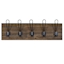 5-Hook Brown Wood & Metal Wall Hooks, 6x12