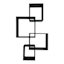 4-Piece Black Interlocking Wall Shelf