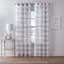 Dakota Light Grey Textured Striped Sheer Grommet Curtain Panel, 63"