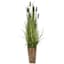 Grass Bush in Wooden Pot, 61"