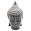 Grey Ceramic Buddha Head, 6.5"
