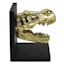 1-Piece Gold & Black T-Rex Fossil Head Bookend, 7"