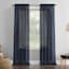 Erica Navy Crushed Rod Pocket Sheer Voile Curtain Panel, 63"