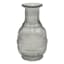 Grey Embossed Bud Glass Vase, 5"