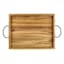 Rectangle Acacia Wood Tray with Iron Handles